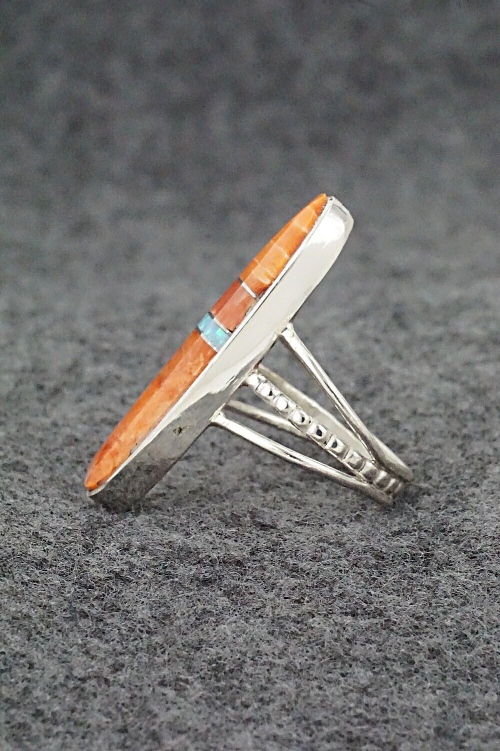 Spiny Oyster, Opalite & Sterling Silver Ring - Harold Smith - Size 7