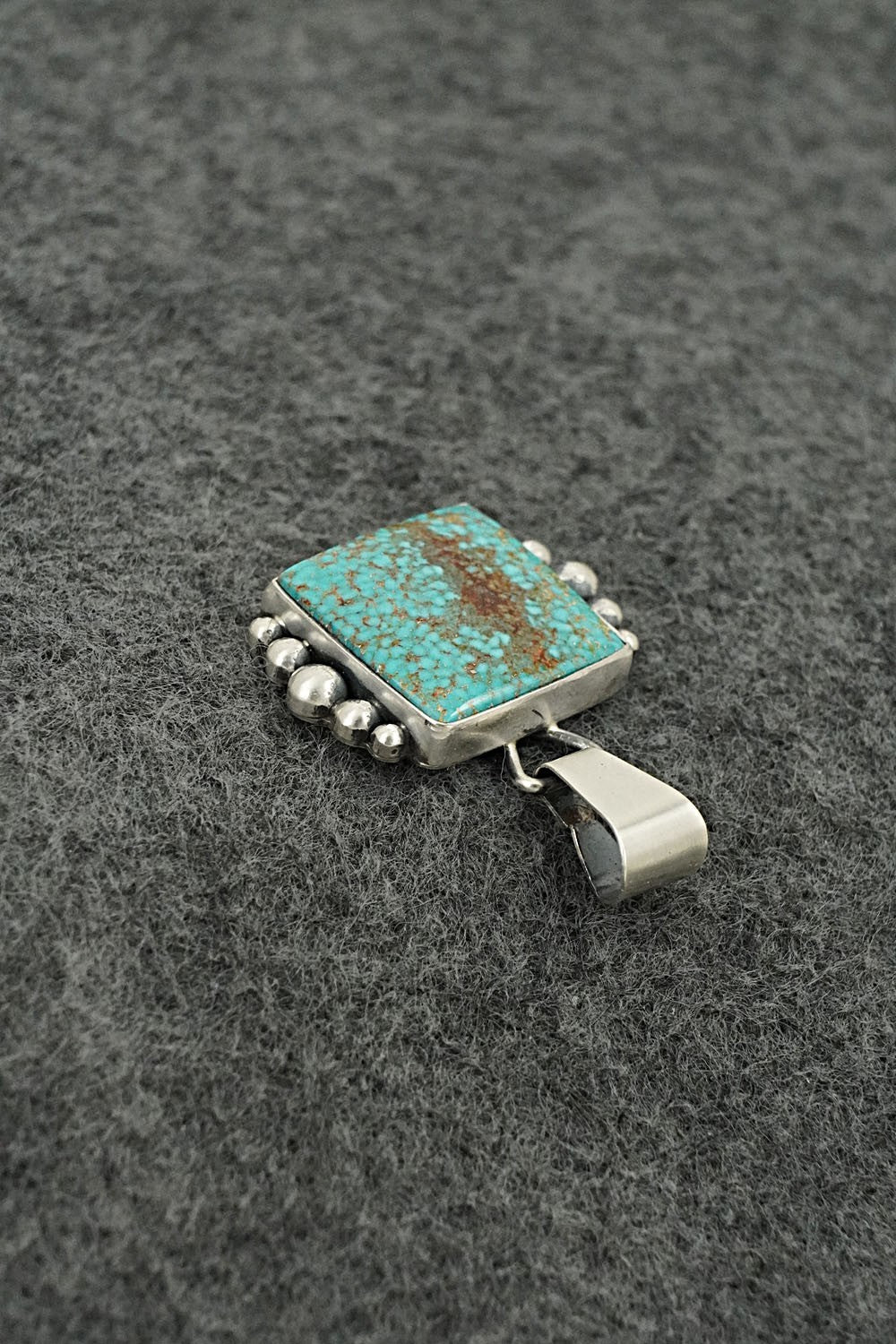 Turquoise & Sterling Silver Pendant - Eugene Gruber