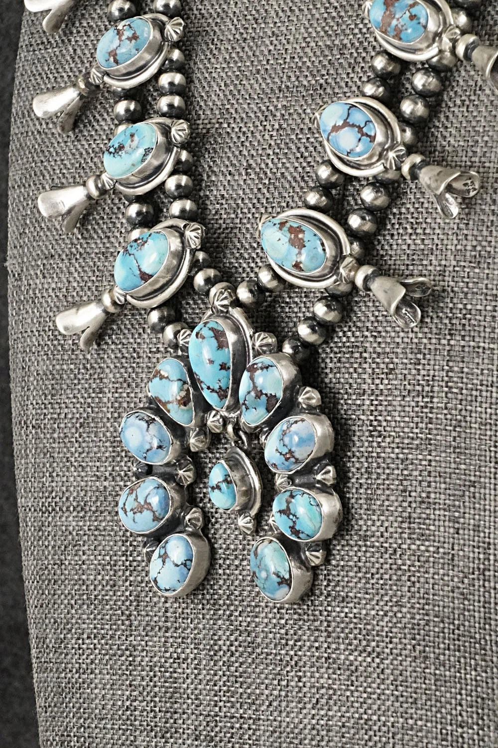 Turquoise & Sterling Silver Squash Blossom Set - Darrin Livingston