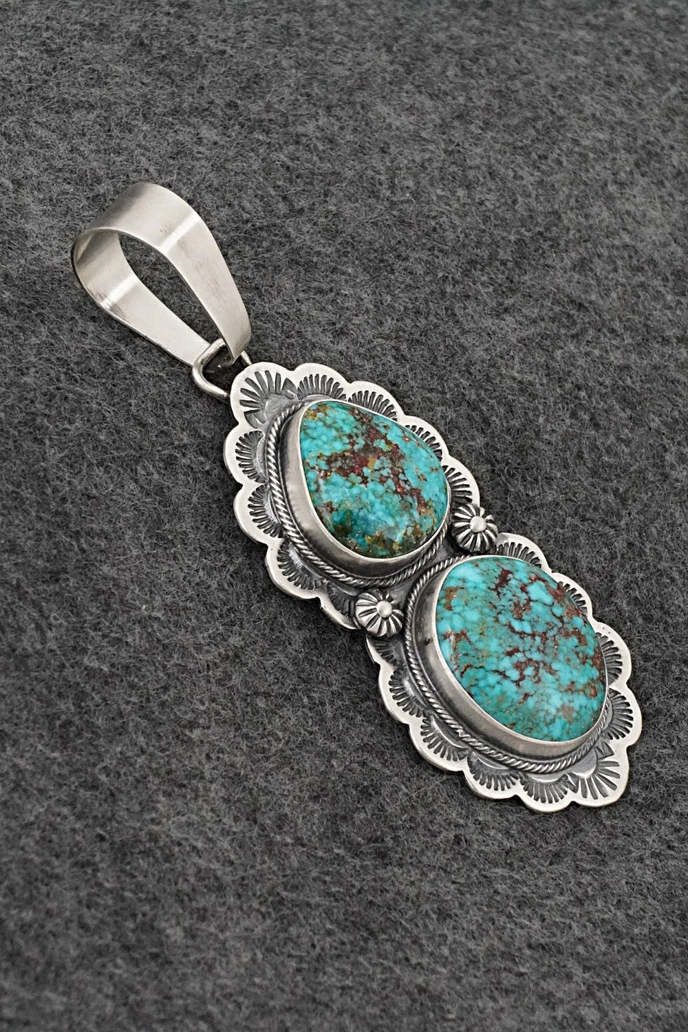 Turquoise & Sterling Silver Pendant - Darrin Livingston