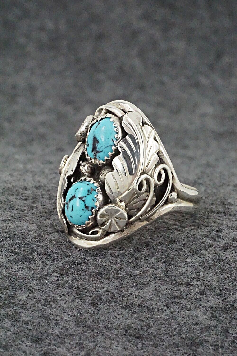 Turquoise & Sterling Silver Ring - Lorena Brown - Size 10.75