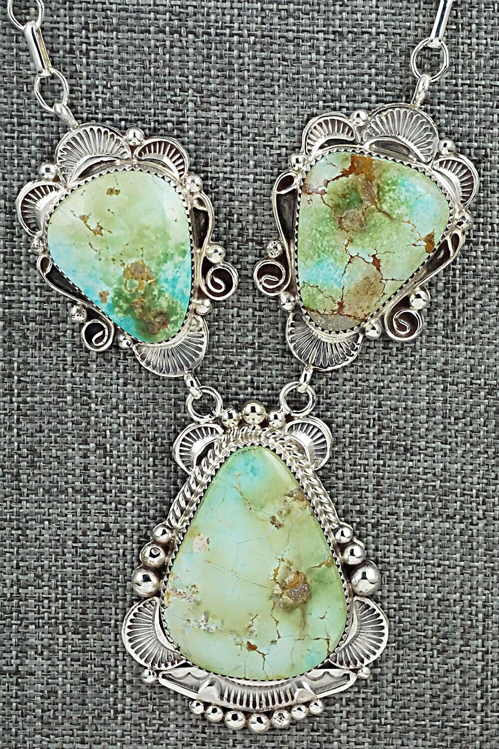Turquoise and Sterling Silver Necklace - Anthony Brown