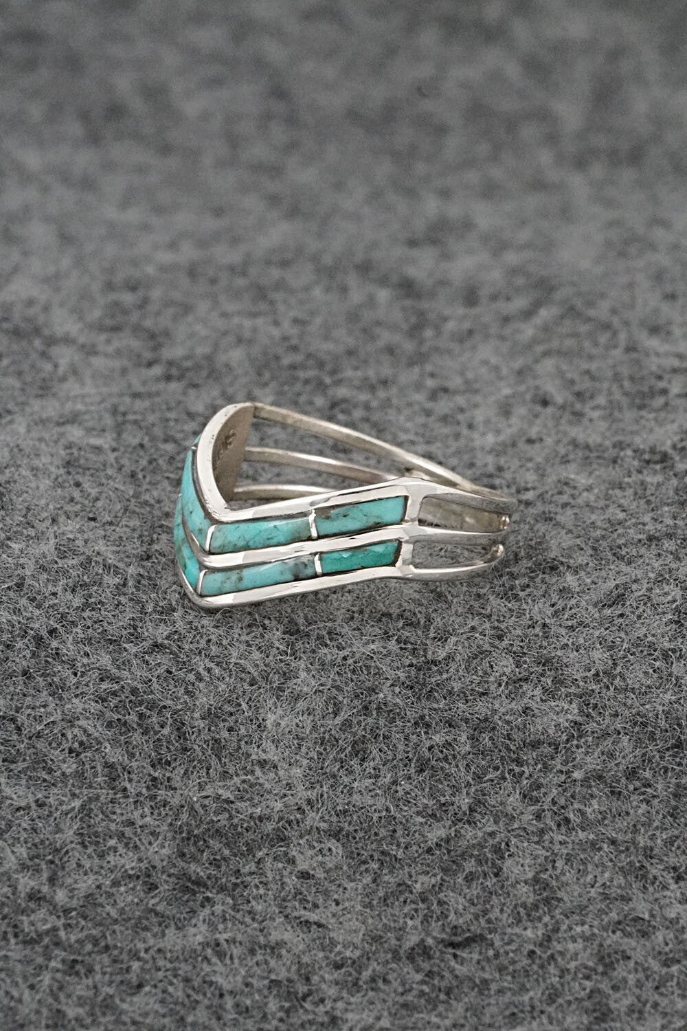 Turquoise & Sterling Silver Ring - Andrew Enrico - Size 8.5