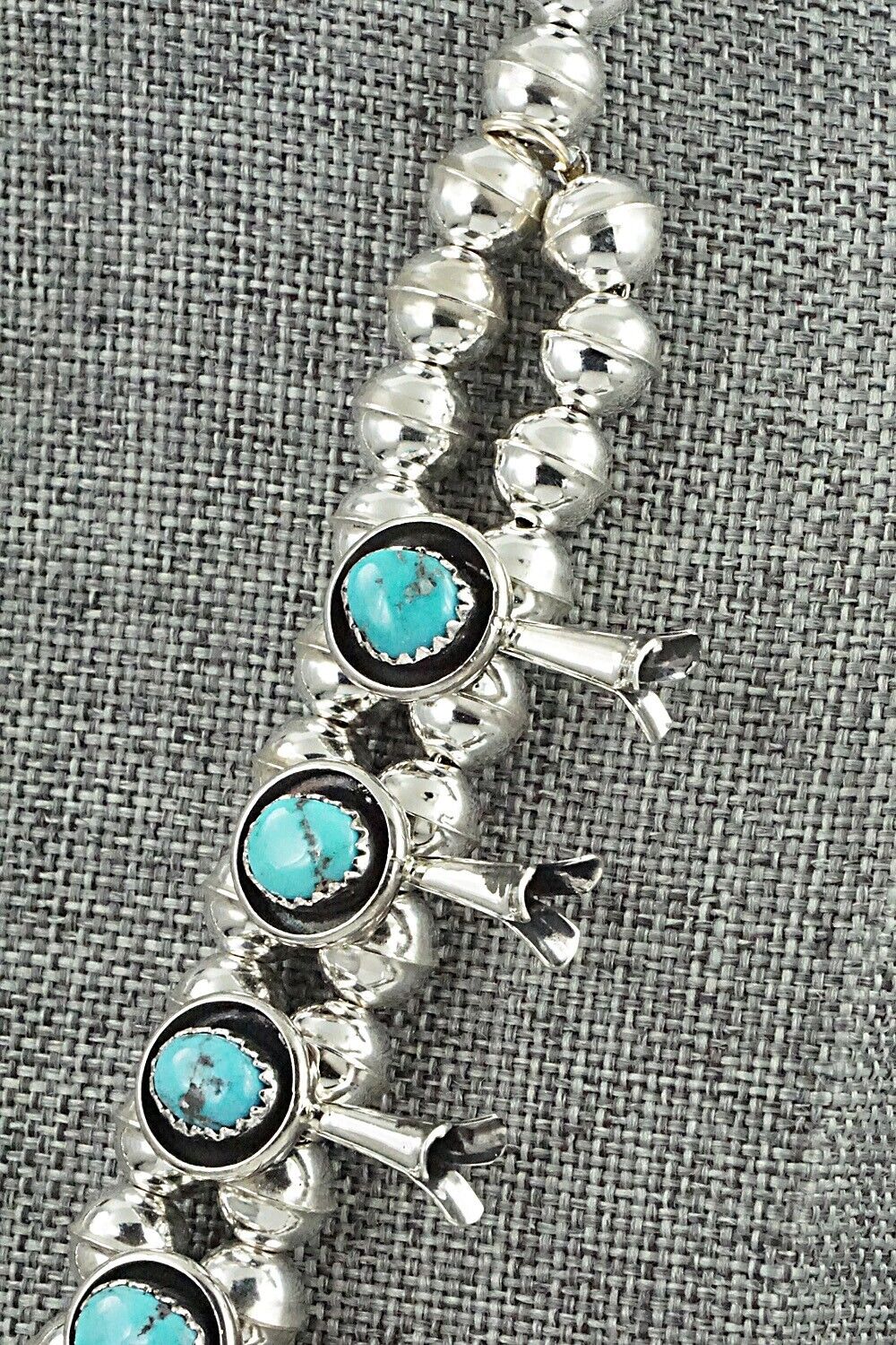 Turquoise & Sterling Silver Squash Blossom Set - Phil Garcia