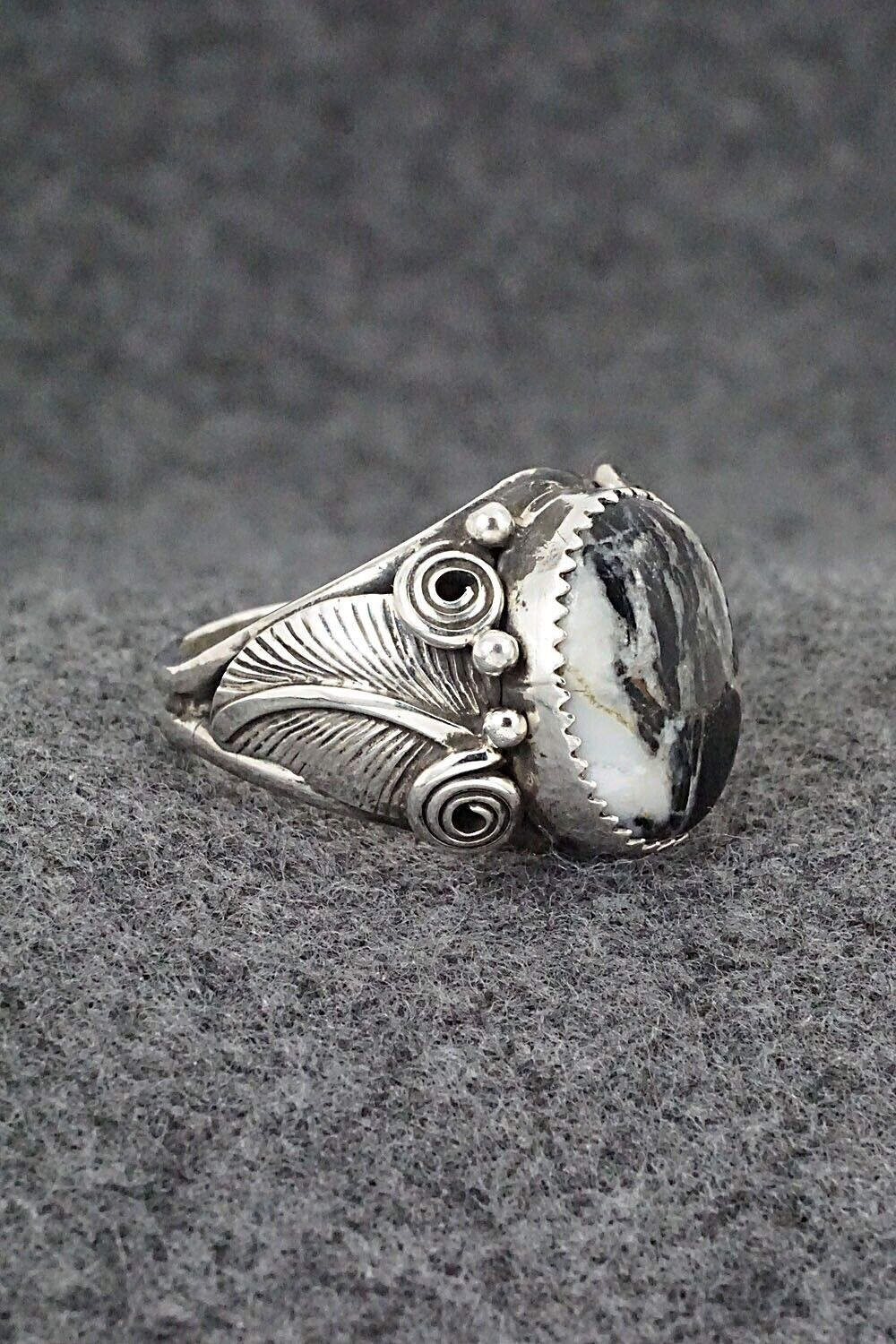 White Buffalo & Sterling Silver Ring - Davey Morgan - Size 11.5