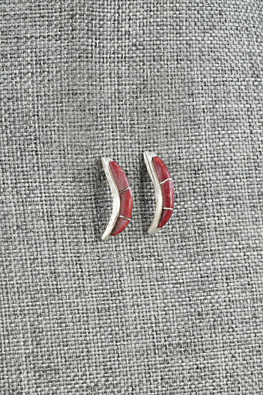 Coral & Sterling Silver Earrings - Kent Lonjose