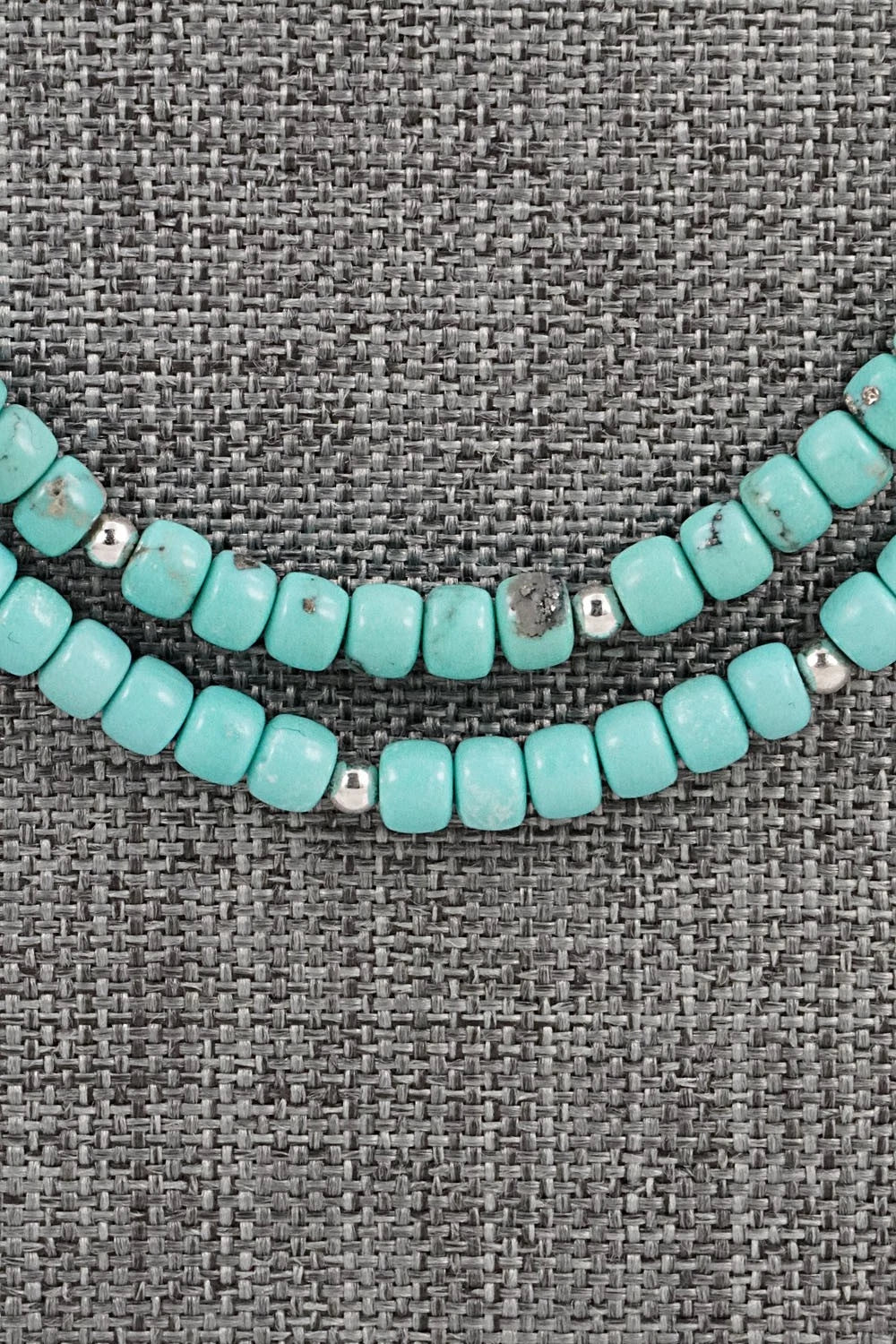 Turquoise & Sterling Silver Necklace 22" - Erika Brown