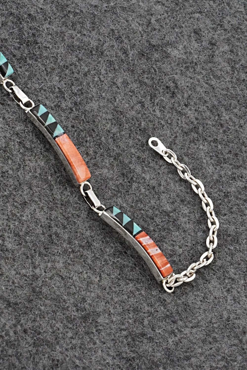 Multi-Stone & Sterling Silver Link Bracelet - Priscella Smith