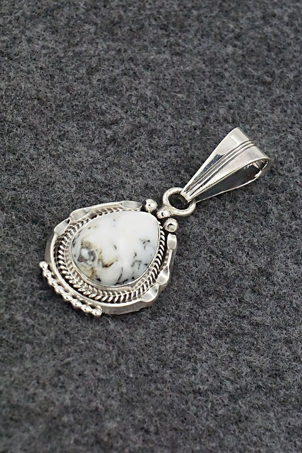 White Buffalo & Sterling Silver Pendant - Samuel Yellowhair