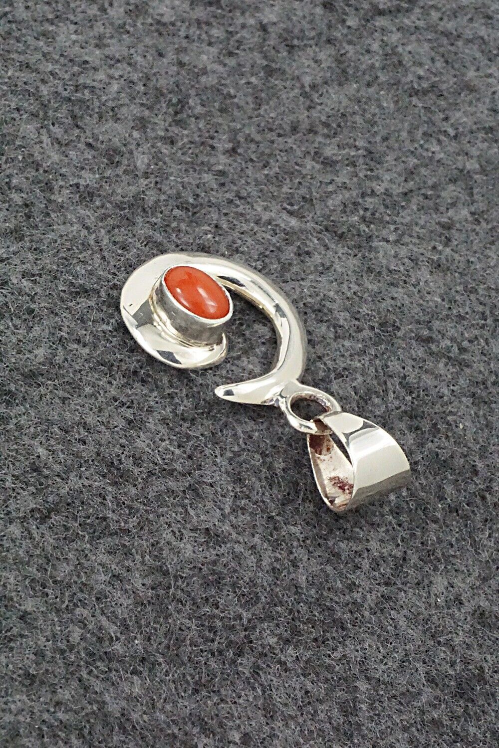 Coral & Sterling Silver Pendant - Mildred Parkhurst