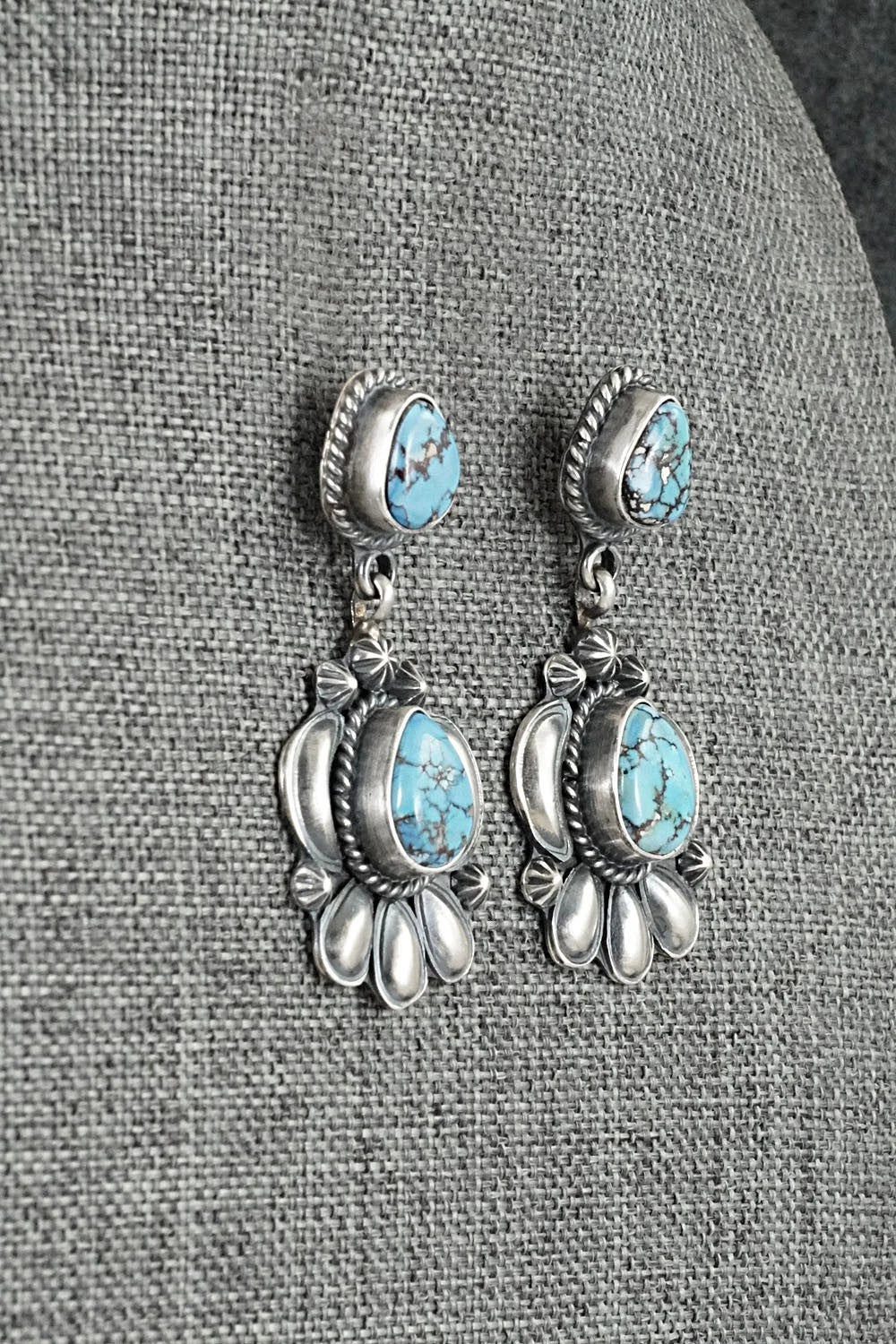 Turquoise & Sterling Silver Squash Blossom Set - Raymond Delgarito