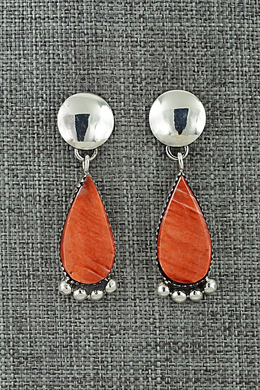 Spiny Oyster & Sterling Silver Earrings - Selina Warner