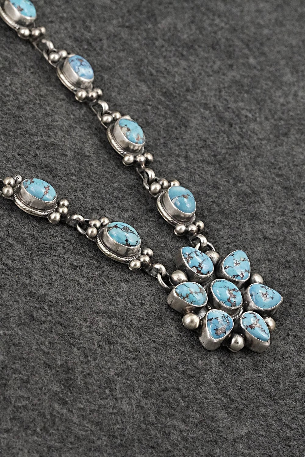 Turquoise & Sterling Silver Necklace and Earrings Set - Kathleen Livingston