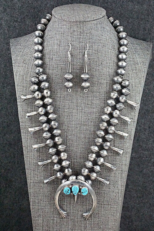 Turquoise & Sterling Silver Squash Blossom Set - Gilbert Martin