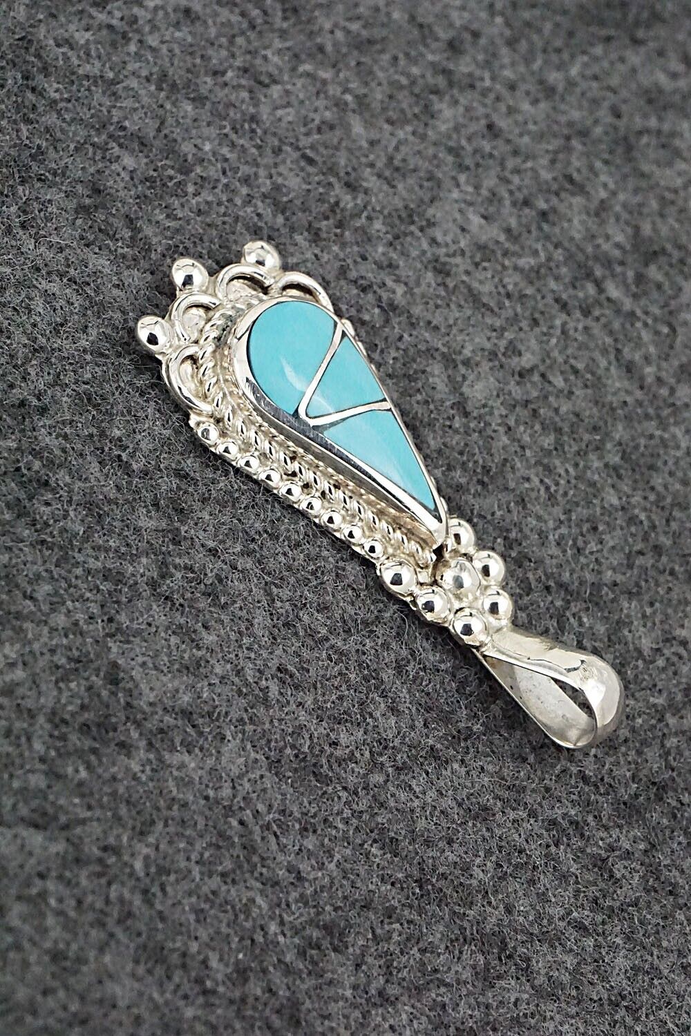 Turquoise & Sterling Silver Pendant - Juanita Yatsatie