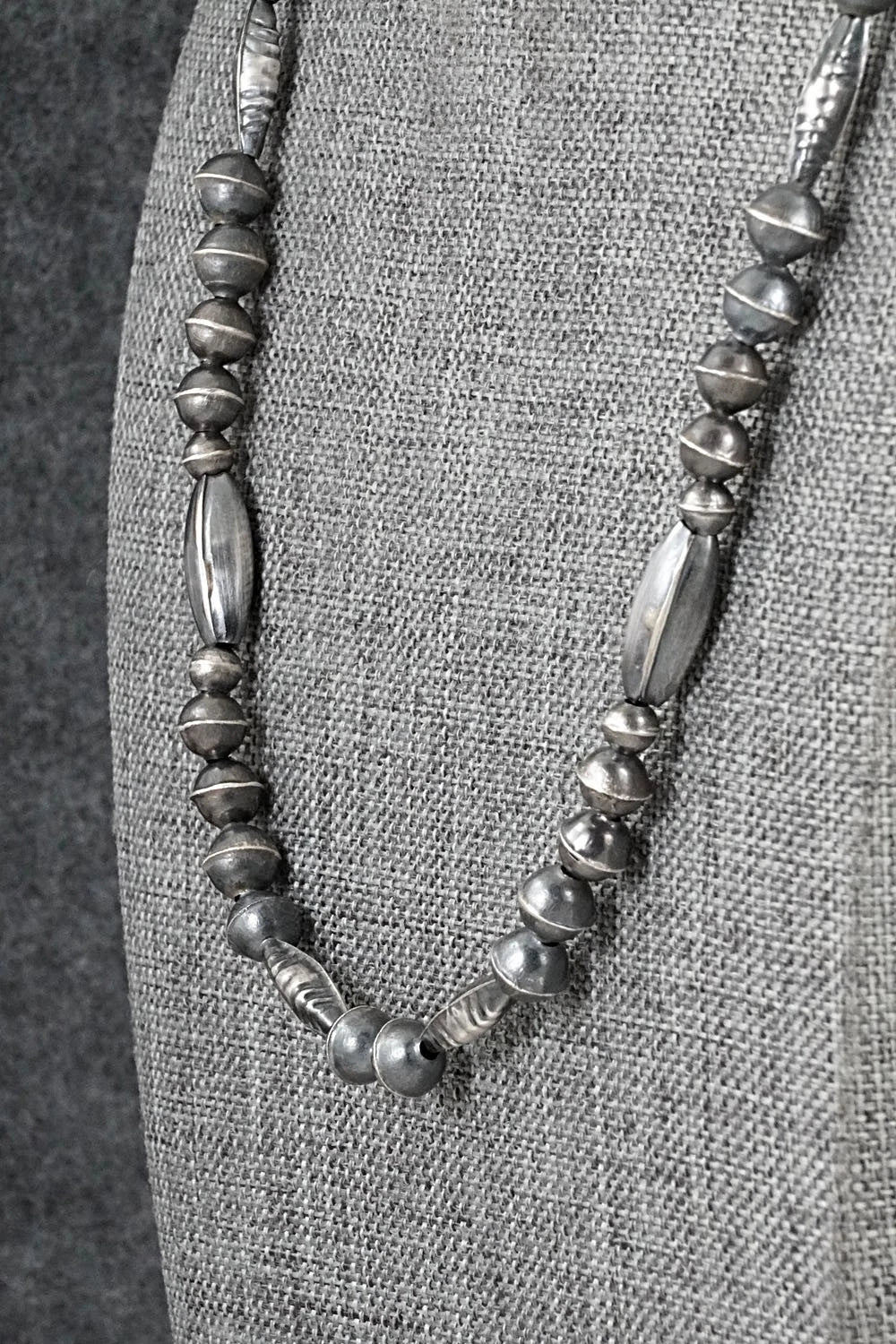 Sterling Silver Navajo Pearl Necklace 26" - Vintage
