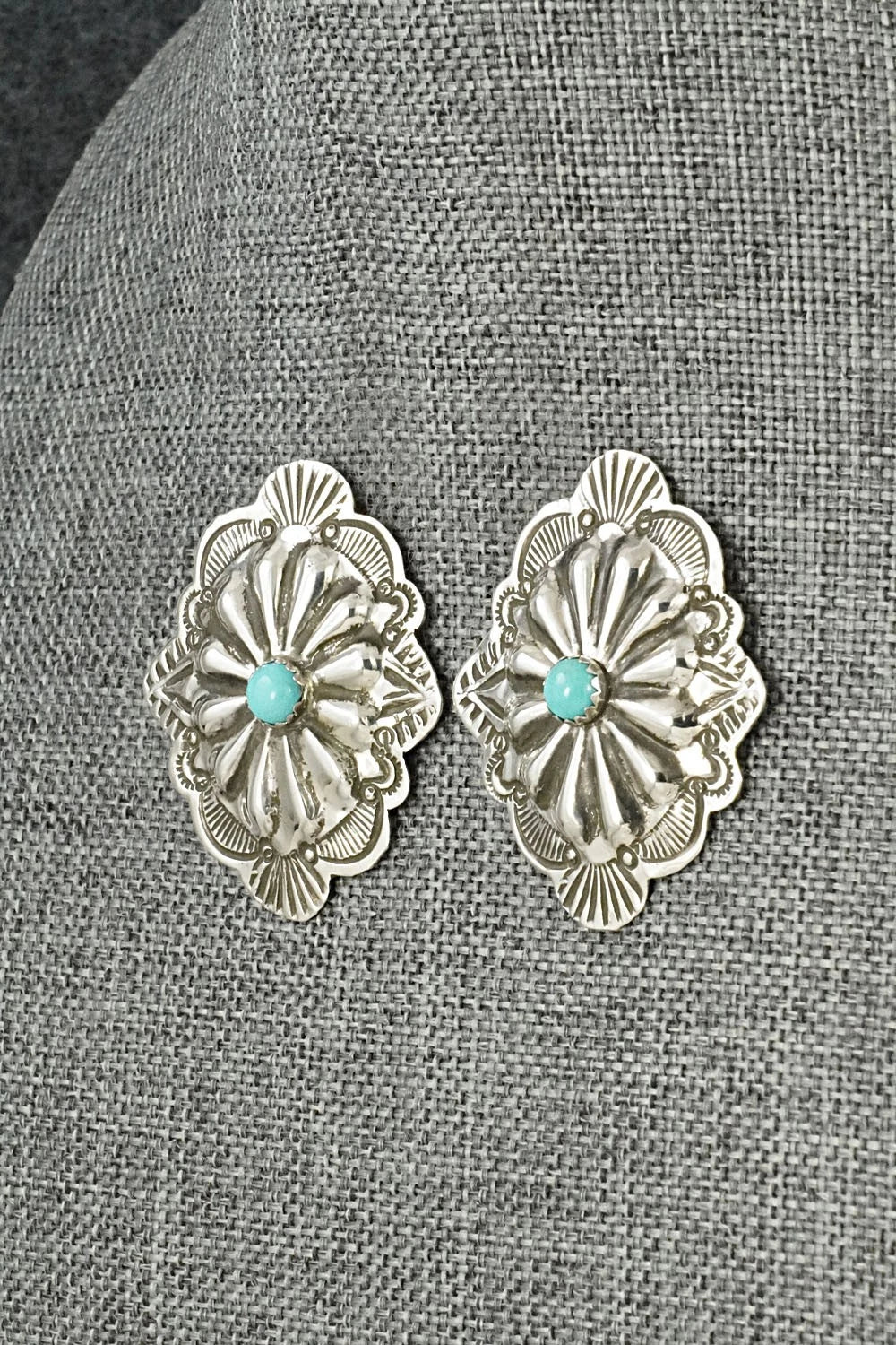 Turquoise & Sterling Silver Earrings - Charlotte Blackgoat