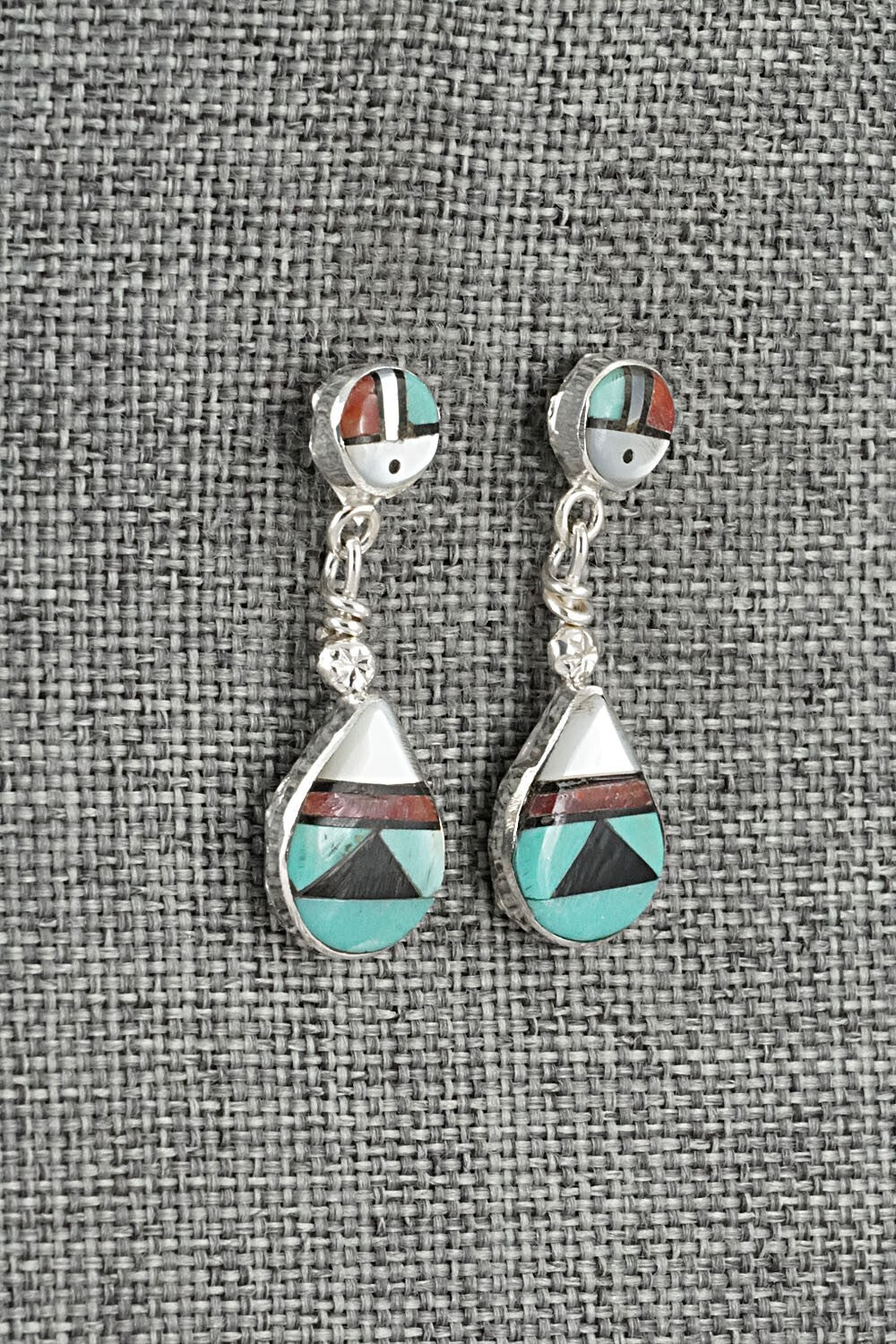 Multi Stone Inlay & Sterling Silver Earrings - Ola Eriacho