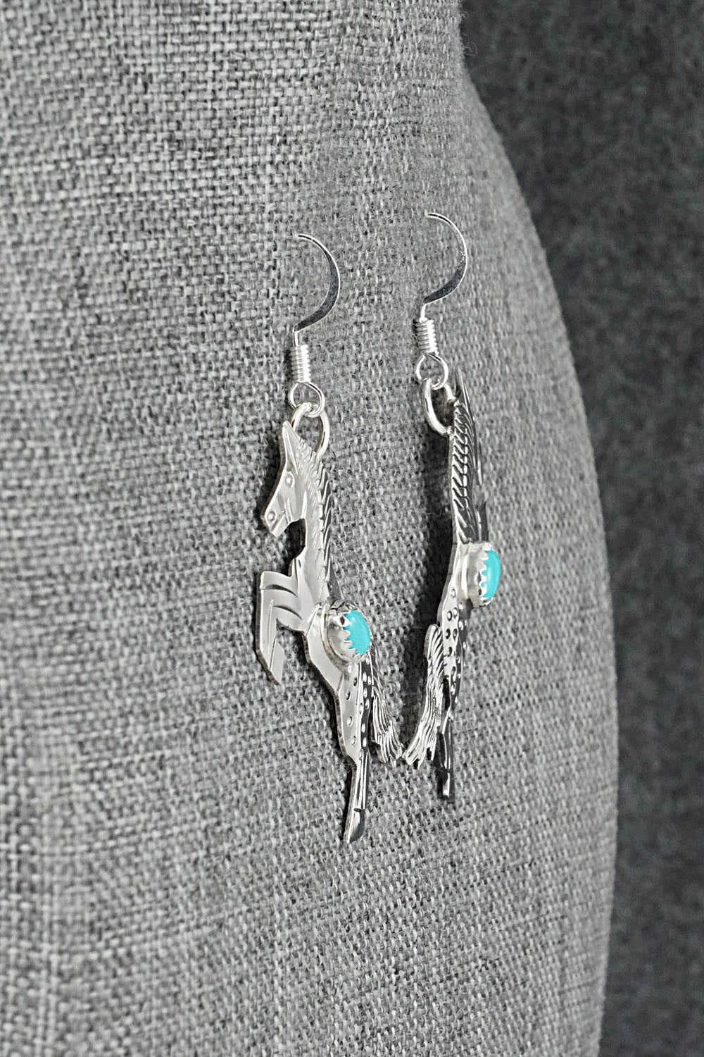 Turquoise & Sterling Silver Earrings - Louise Yazzie