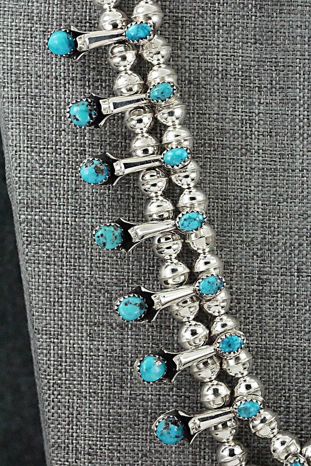 Turquoise & Sterling Silver Squash Blossom Set - Phil Garcia
