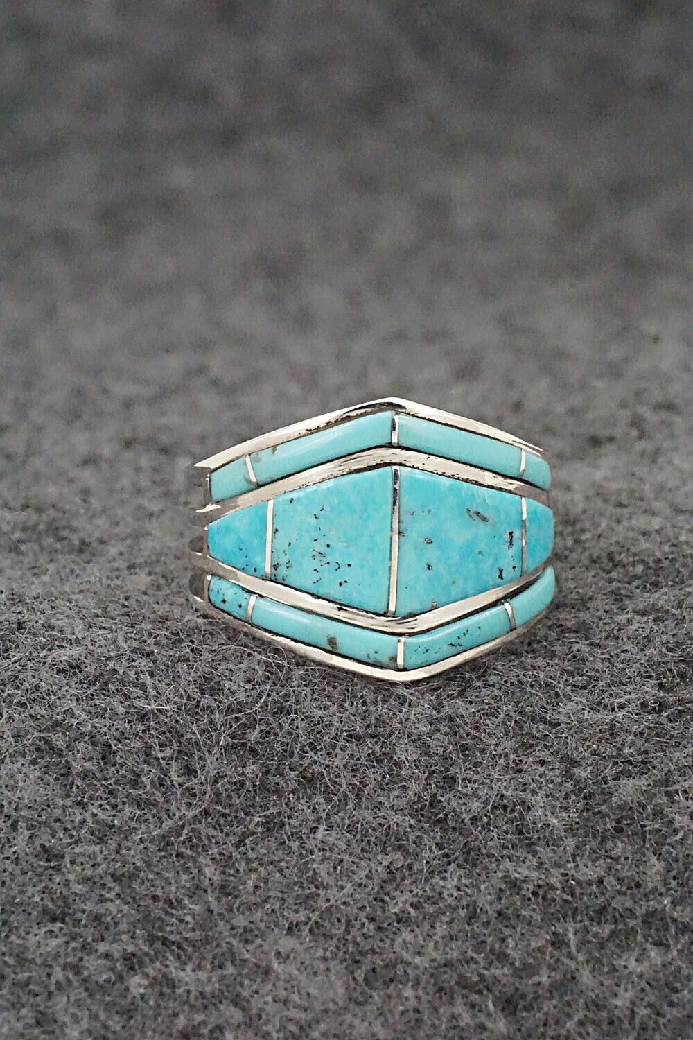 Turquoise & Sterling Silver Ring - Andrew Enrico - Size 10