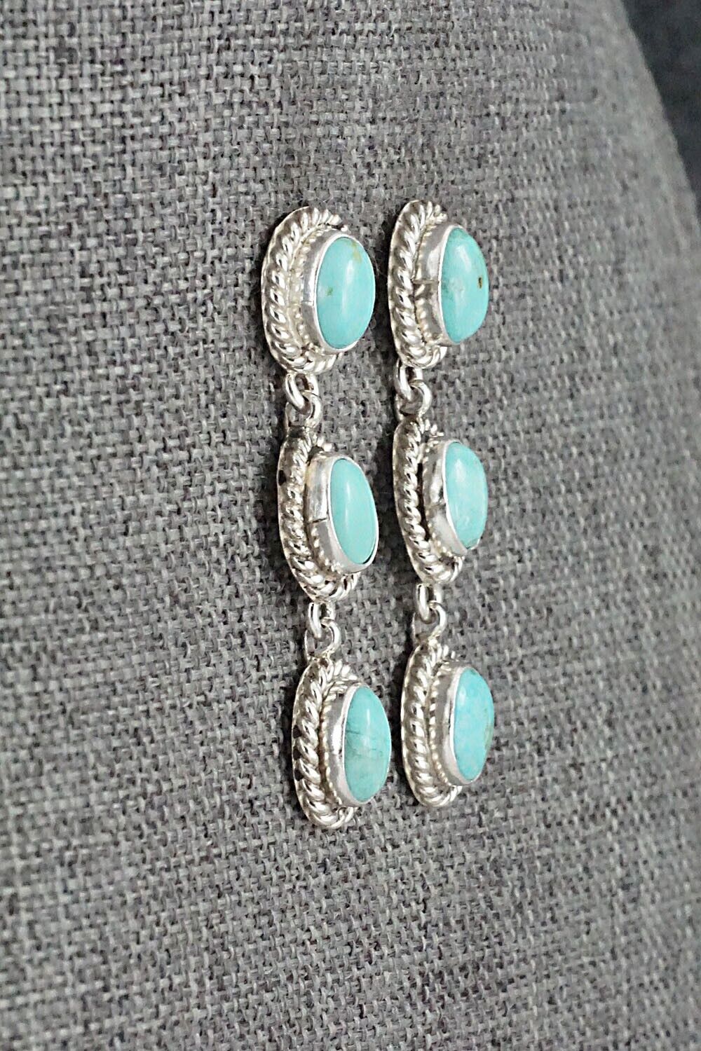 Turquoise and Sterling Silver Earrings - Peggy Skeets