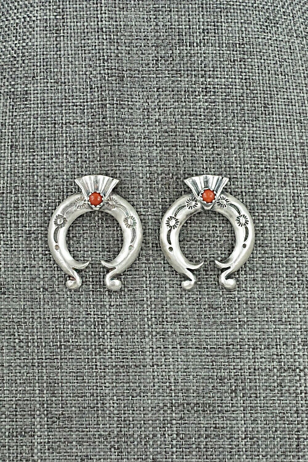 Coral & Sterling Silver Earrings - Adrienne Gordon