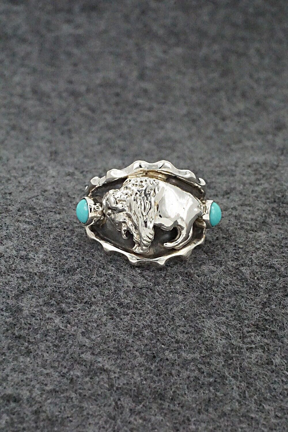 Turquoise & Sterling Silver Ring - Genevieve Francisco - Size 10.75