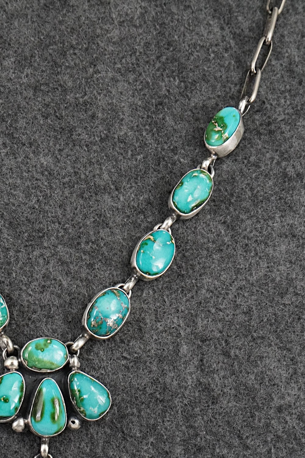 Turquoise & Sterling Silver Necklace and Earrings Set - Darrin Livingston