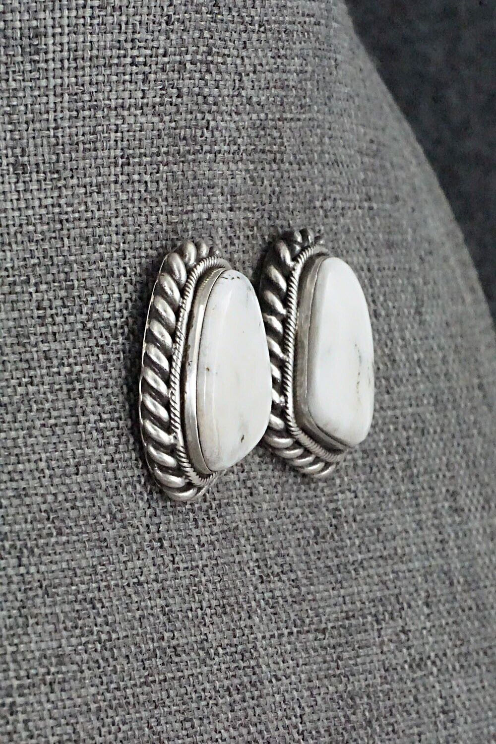 White Buffalo & Sterling Silver Earrings - Sharon McCarthy