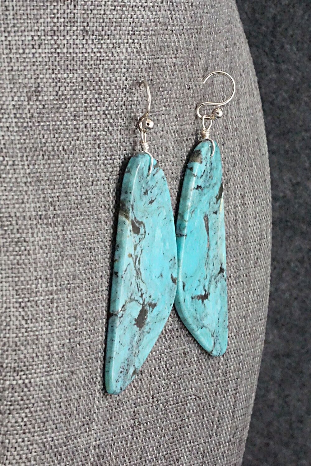 Turquoise & Sterling Silver Earrings - Ella Mae Garcia