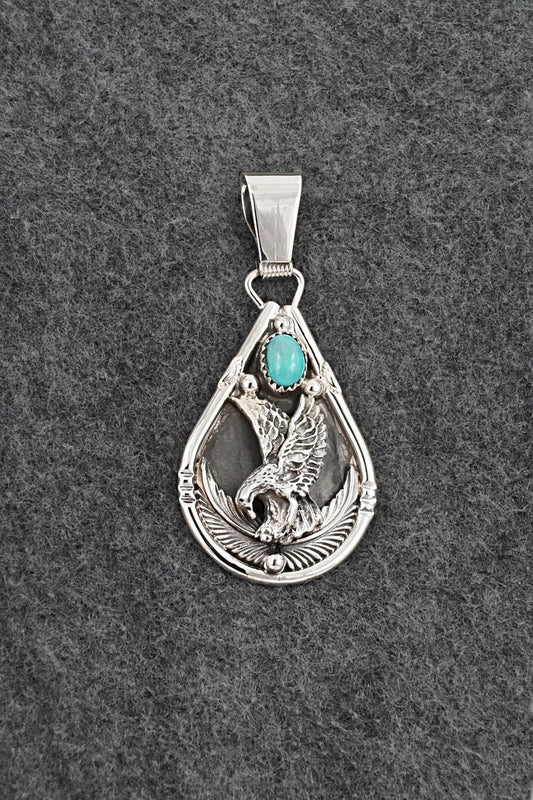 Turquoise & Sterling Silver Pendant - Darrell Morgan