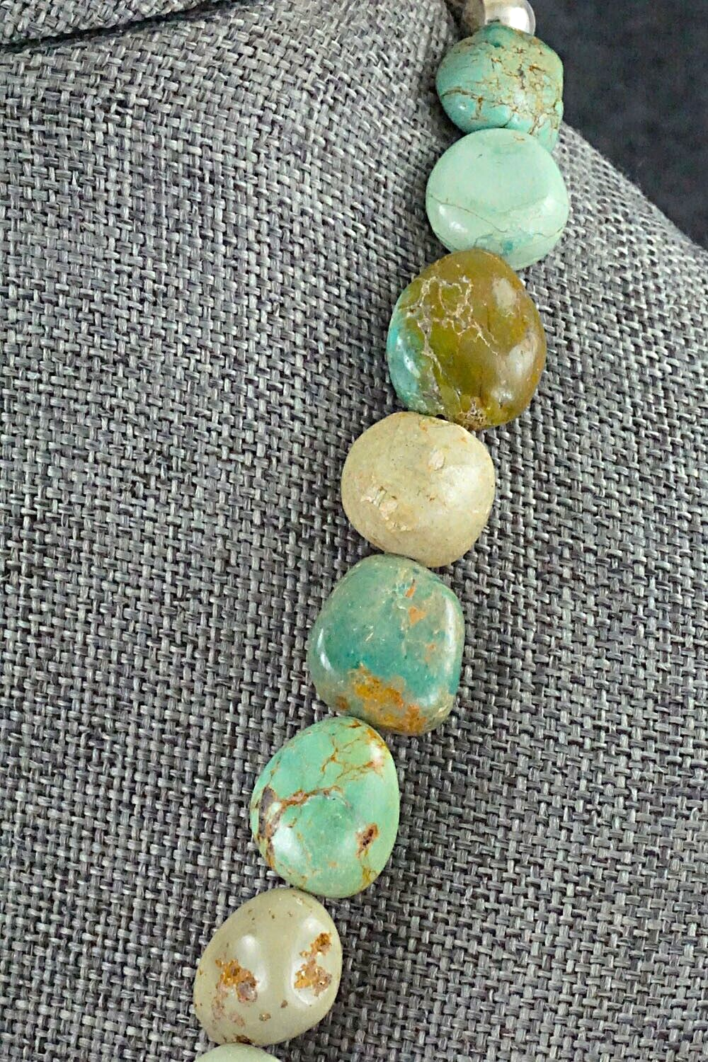 Turquoise & Sterling Silver Necklace 24" - Louise Joe