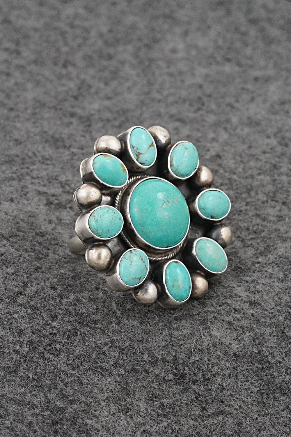 Turquoise & Sterling Silver Ring - Kathleen Livingston - Size Adjustable