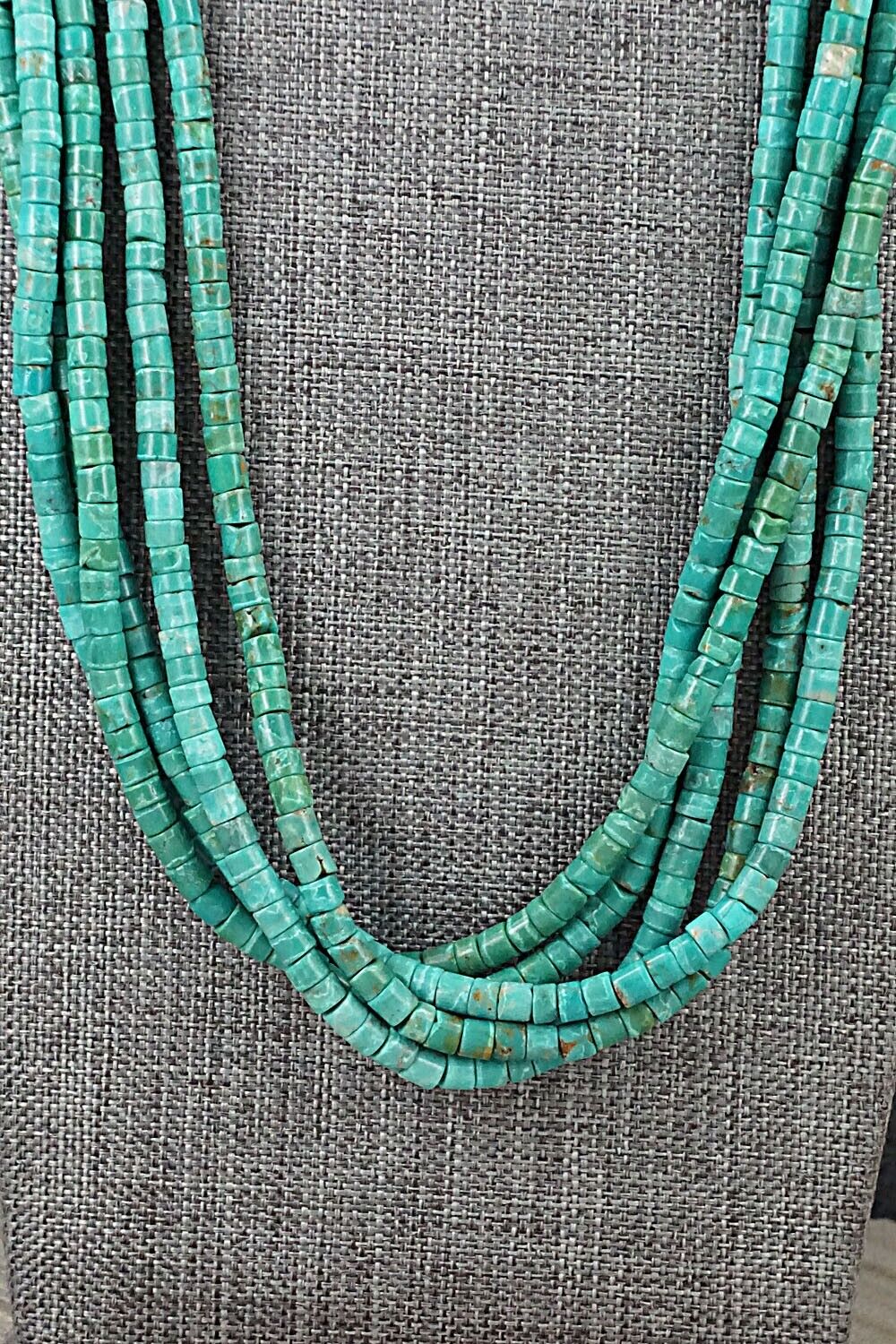 Turquoise, Shell & Sterling Silver Necklace - Joe Garcia