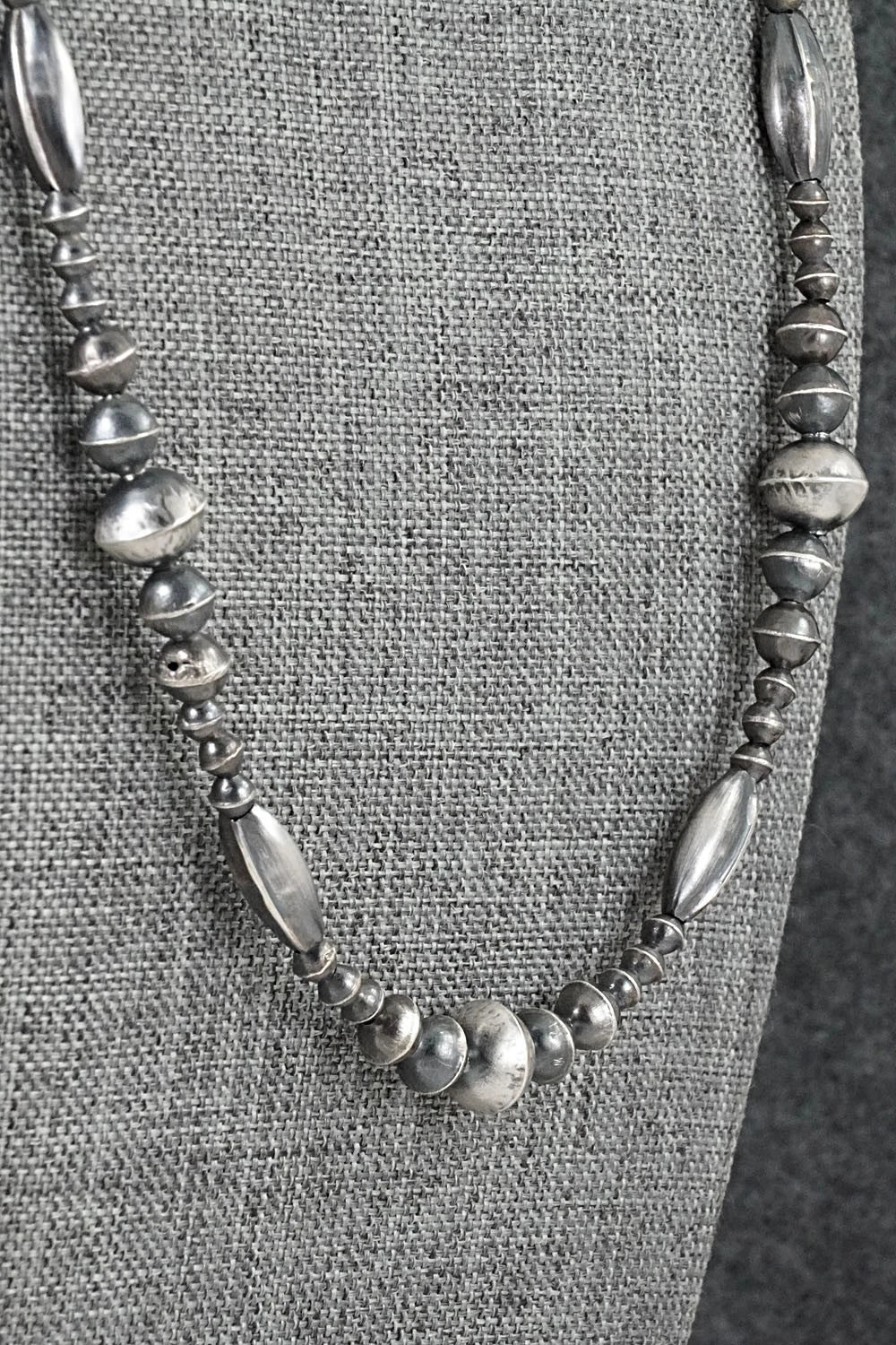 Sterling Silver Navajo Pearl Necklace 26" - Vintage