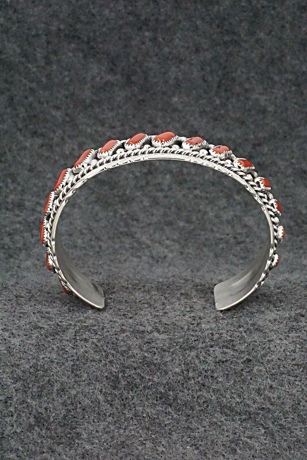 Coral & Sterling Silver Bracelet - Chester Charley