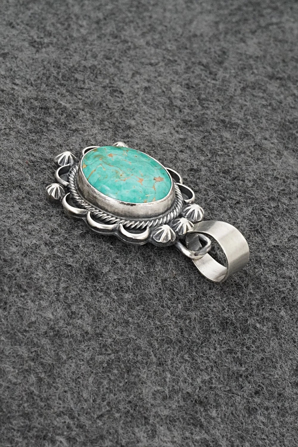 Turquoise & Sterling Silver Pendant - Bobby Johnson