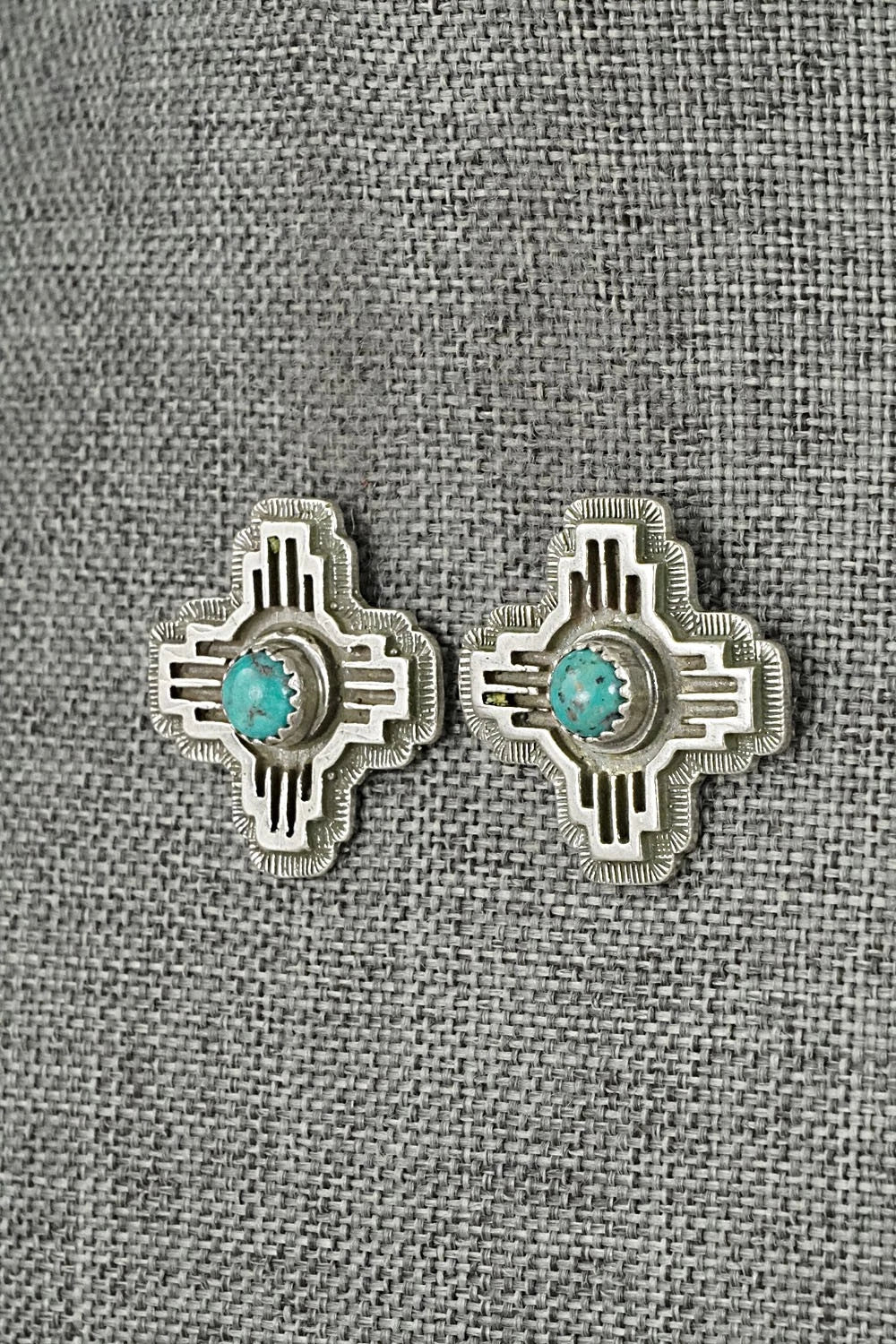 Turquoise & Sterling Silver Earrings - Robinson Martinez
