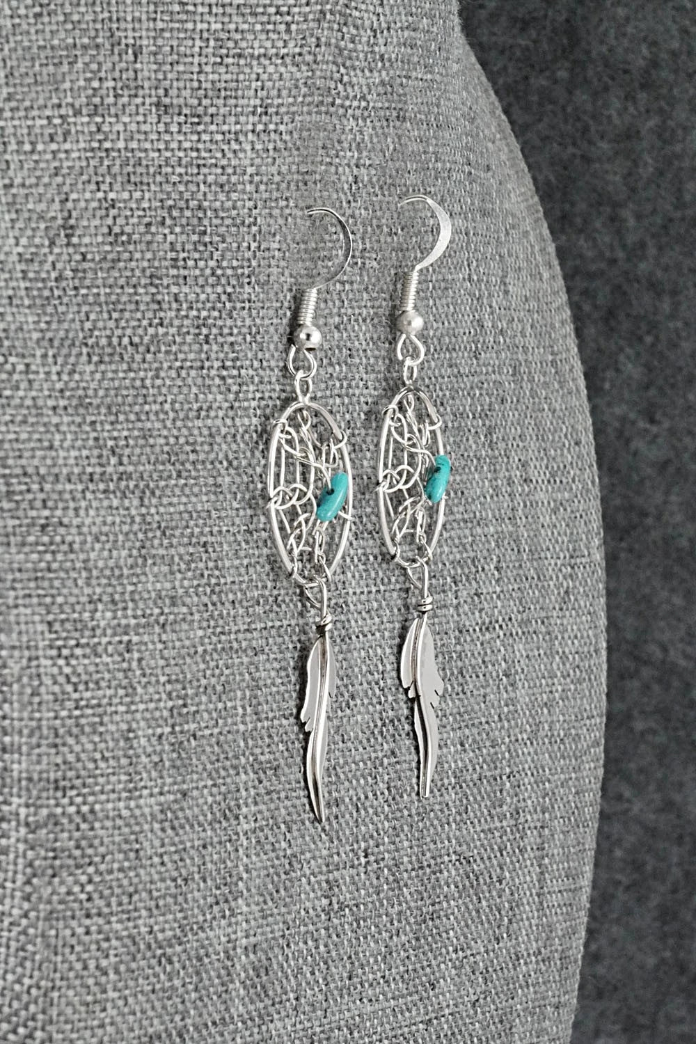 Turquoise & Sterling Silver Earrings - Lorenzo Arviso