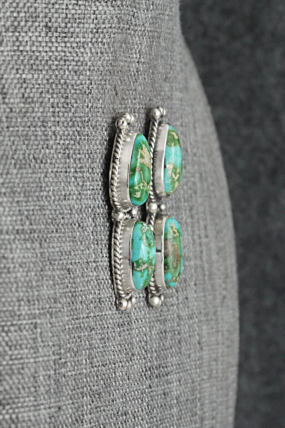 Turquoise & Sterling Silver Earrings - Rena Begay