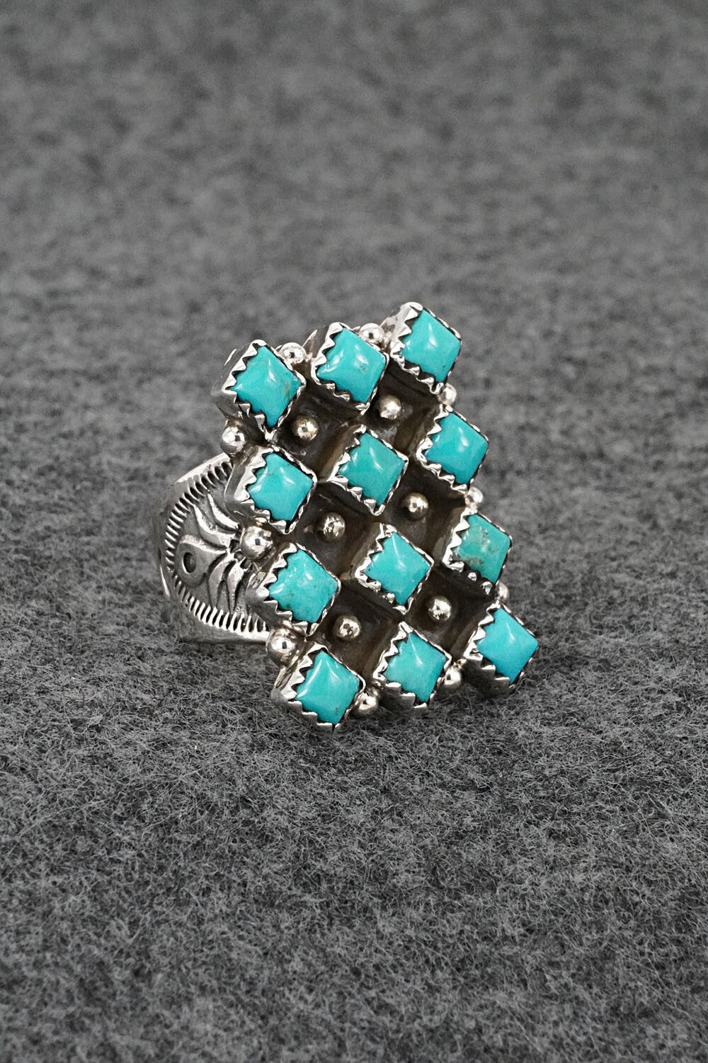 Turquoise & Sterling Silver Ring - Verley Betone - Size 6.5