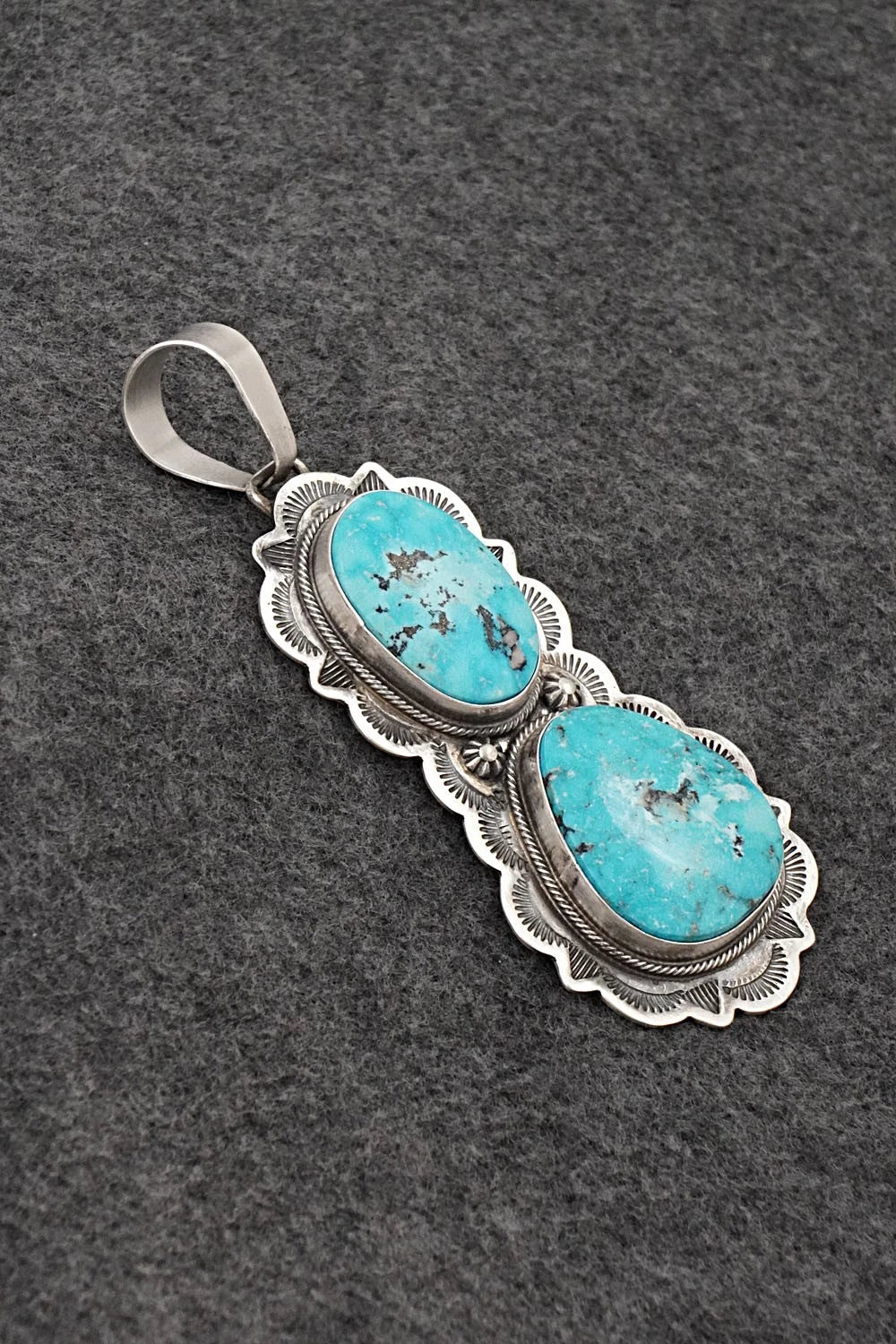 Turquoise & Sterling Silver Pendant - Bobby Johnson