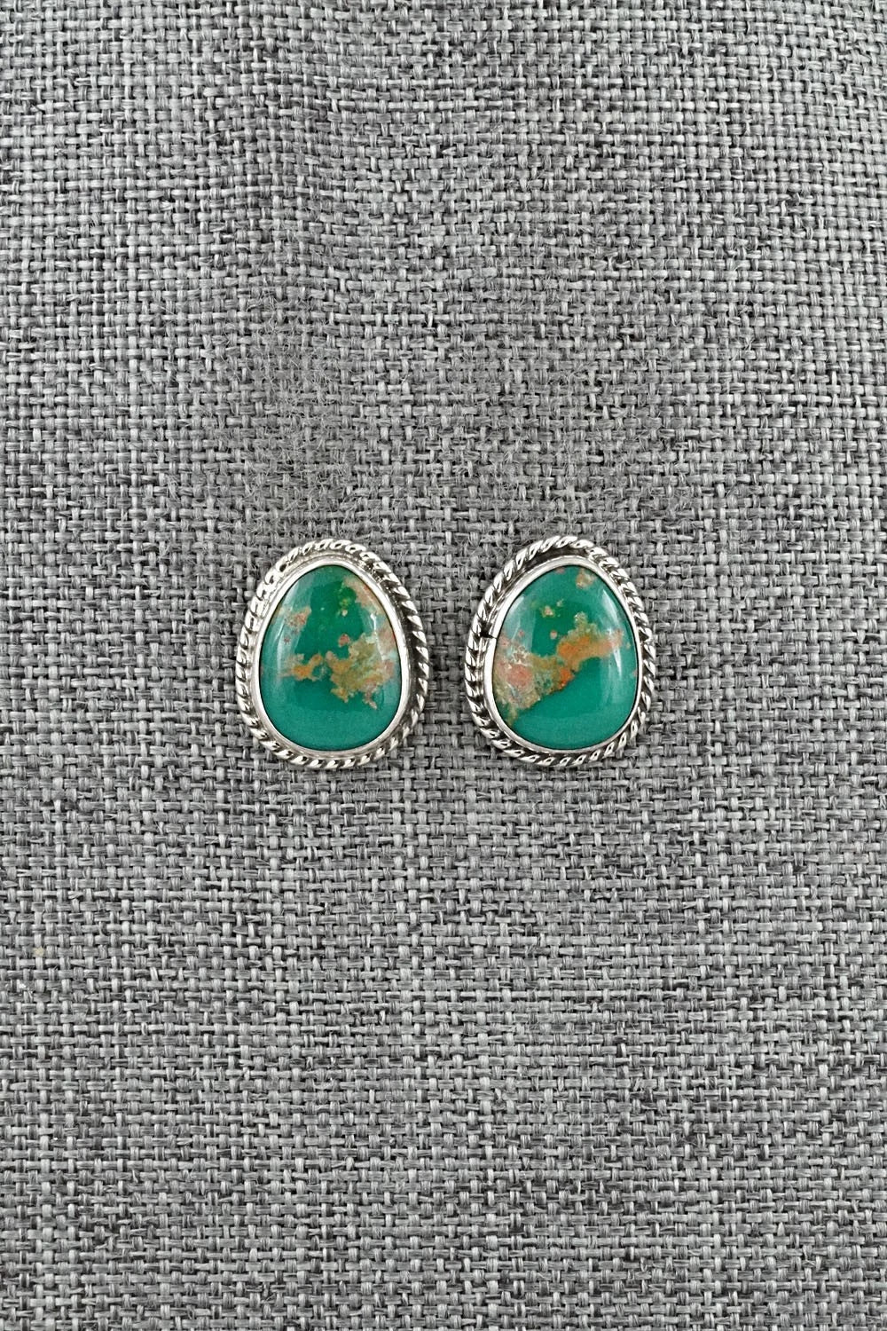 Turquoise & Sterling Silver Earrings - Eugene Gruber