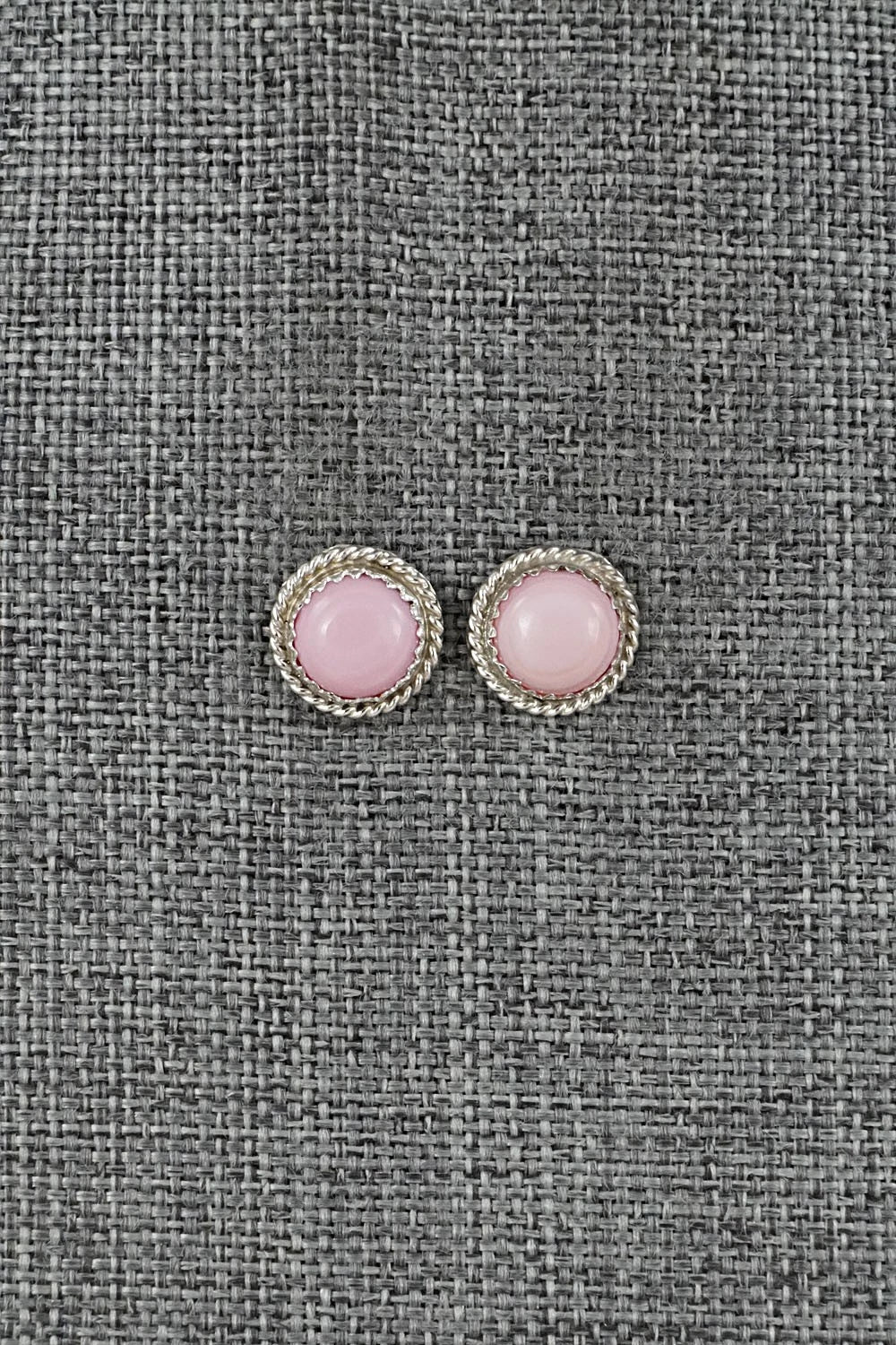 Pink Conch & Sterling Silver Earrings - Esther White
