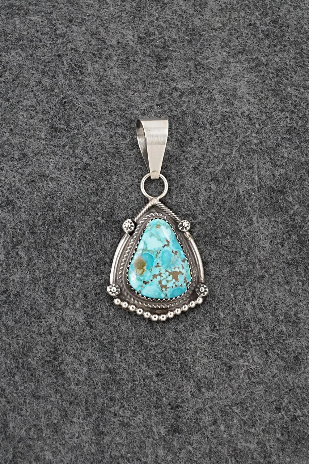 Turquoise & Sterling Silver Pendant - Leslie Nez