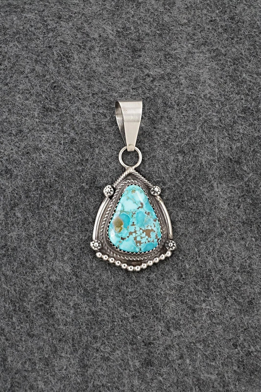 Turquoise & Sterling Silver Pendant - Leslie Nez