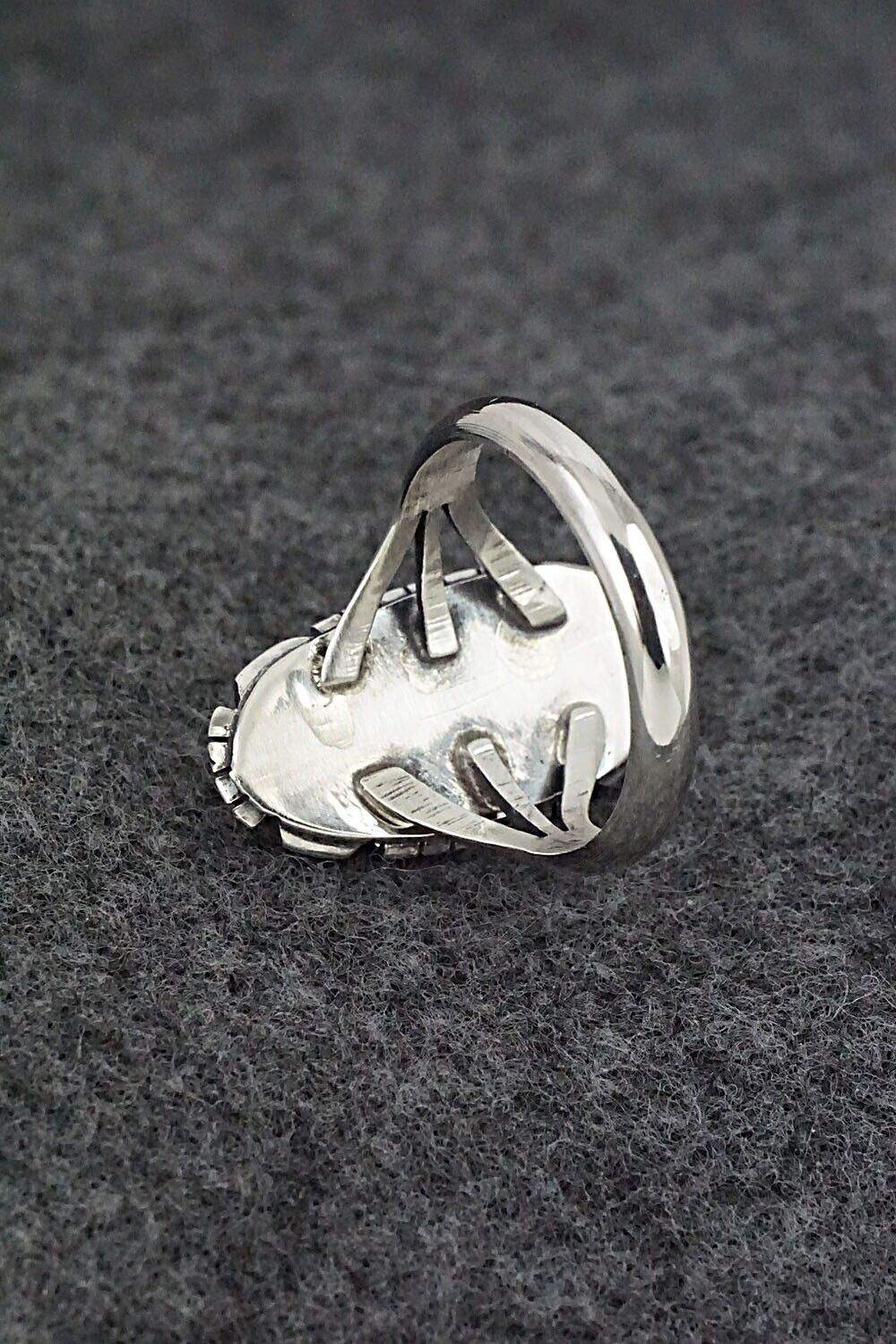 Turquoise & Sterling Silver Ring - Amos Begay - Size 8.25