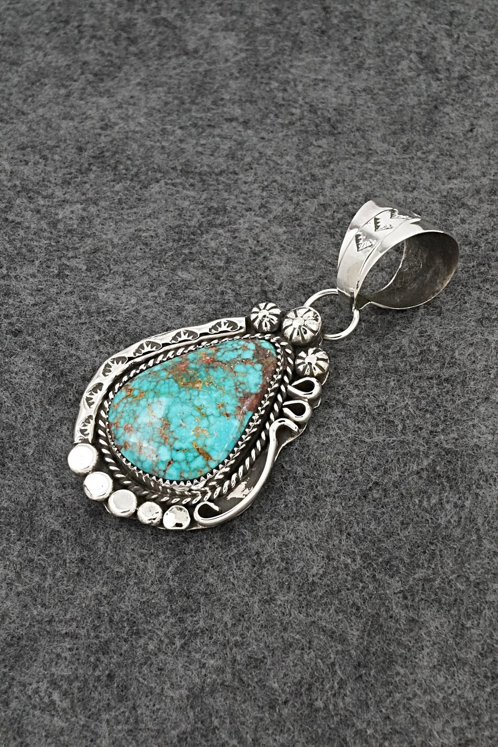 Turquoise & Sterling Silver Pendant - Phil Nez