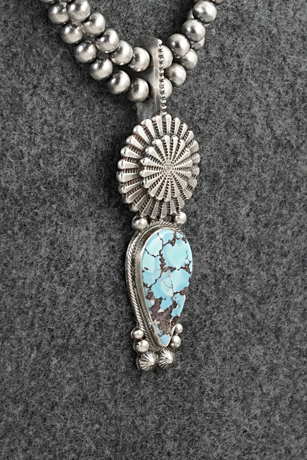 Turquoise & Sterling Silver Necklace - Tom Lewis